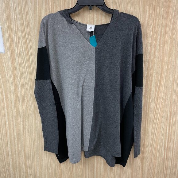CAbi Gray Colorblock Sweater Size Small - Picture 1 of 5